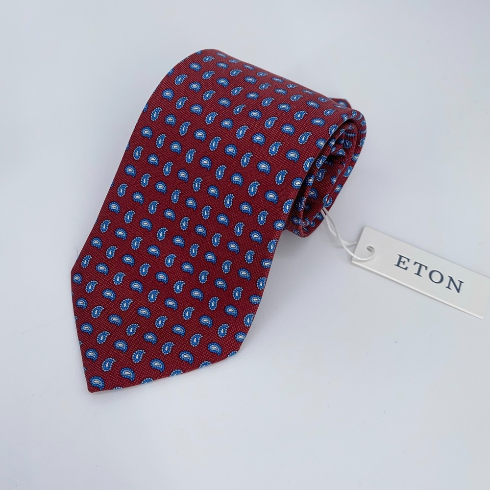 Eton‎ Tie Mens One Size Multi Paisley Silk Classic Luxury Necktie Italy Made NWT